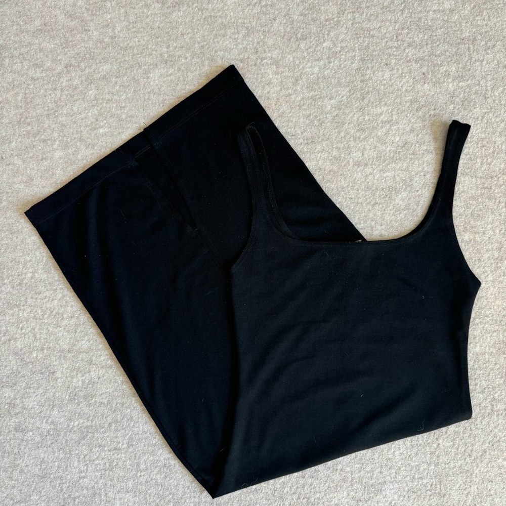 Black Tank Top and Skirt Set